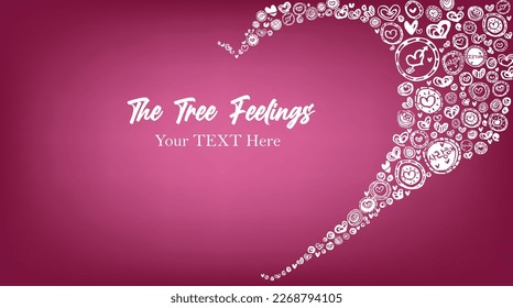 Árbol abstracto sensación arte pareja amante proponer amor San Valentín mil palabras de decir la plantilla de la tarjeta de boda del evento de saludo