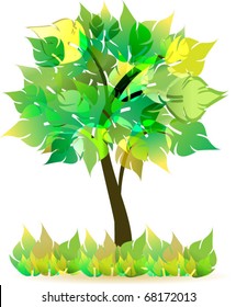 abstract tree with green leaves