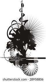 Abstract tree grunge background, vector illustration series.