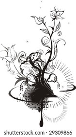 Abstract tree grunge background, vector illustration series.