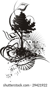 Abstract tree grunge background, vector illustration series.