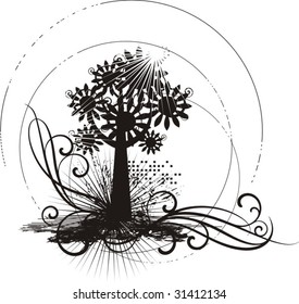 Abstract tree grunge background, vector illustration series.