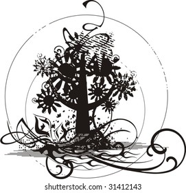 Abstract tree grunge background, vector illustration series.