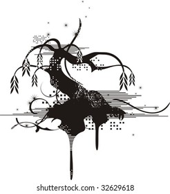 Abstract tree grunge background, vector illustration series.