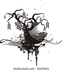 Abstract tree grunge background, vector illustration series.