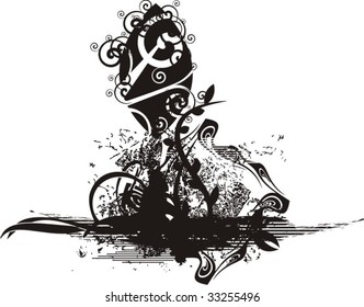 Abstract tree grunge background, vector illustration series.