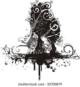 Abstract tree grunge background, vector illustration series.