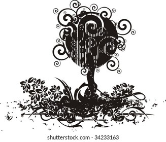 Abstract tree grunge background, vector illustration series.