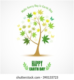 Abstract tree for Happy Earth Day .Vector