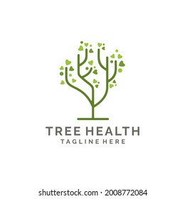 Abstract tree health fitnes and welnes logo design