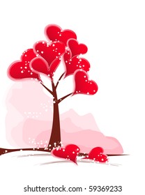 Abstract tree with hearts