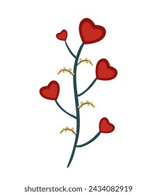 Abstract Tree With Hearts Vector Illustration