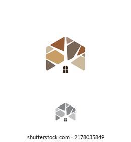 Resumen de la casa arbórea con ilustraciones hexagonales vectoriales con líneas de arte para la plantilla gráfica de parque exterior. Ilustración del vector EPS.8 EPS.10