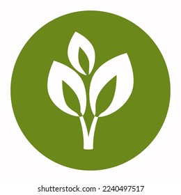 Icono de árbol abstracto. Logotipo. Signo, ecológico. Brote verde, hojas, planta. Gráfico vectorial. Ilustración sobre un fondo aislado.
