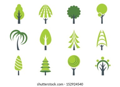 Abstract tree icon. Vector.  EPS-10 (non transparent elements,non gradient)