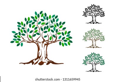 abstract tree icon vector set