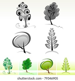 Abstrakte Baumsymbole und -symbole