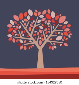 Abstract tree illustration - old style Vector background
