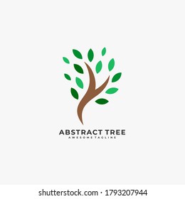 Resumen Logotipo del vector de ilustración del árbol.