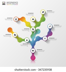 Abstract tree. Infographic design template. Colorful concept with icons. Vector illustration