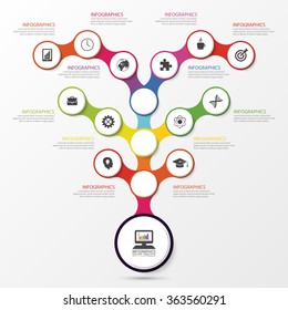 Abstract tree. Infographic design template. Colorful concept with icons. Vector illustration.