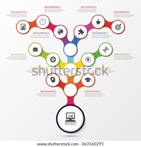Abstract tree. Infographic design template. Colorful concept with icons. Vector illustration.