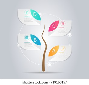 abstract tree infographic element background vector illustration