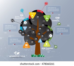 Abstract tree infographics elements