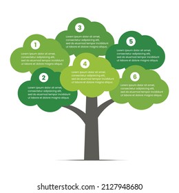 Abstract tree infographics elements. Design Template. Decorative tree isolated on white background. Vector illustration.