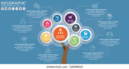 Abstract tree infographics elements. Design Template. Vector illustration.