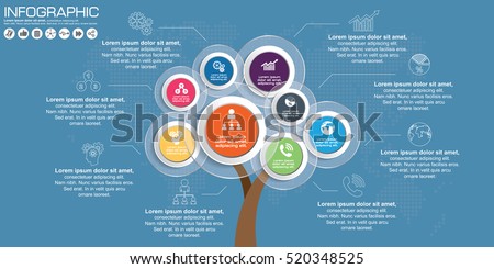 Abstract tree infographics elements. Design Template. Vector illustration.