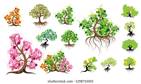 abstract tree  isolated on white background.