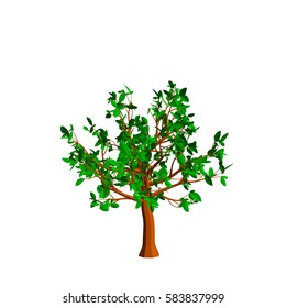 Abstract tree. Isolated on white background. 3d Vector illustration.