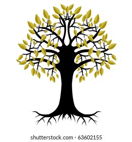 Abstract Tree, Isolated On White Background, Vector Illustration
