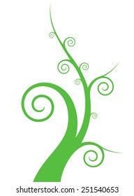 Abstract tree. Isolated plant on white background