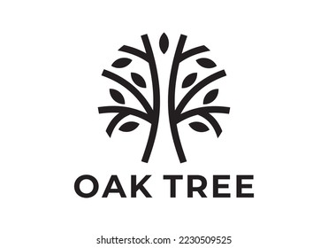 abstract tree leaf logo design modern minimalist style. forest nature vector icon.