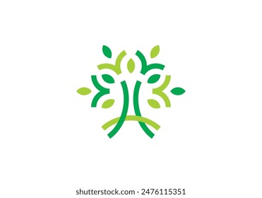 abstract tree leaf logo. modern minimalist vector design