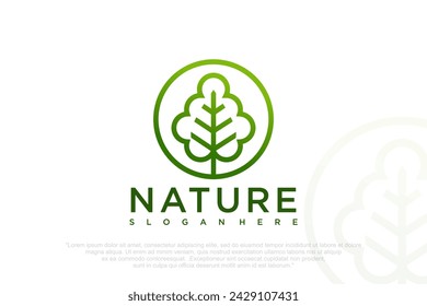 Abstract Tree of life logo . Botanical plant nature symbols . Vector illustration .