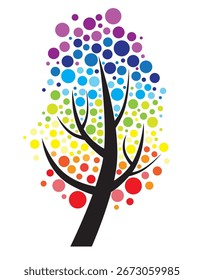 Abstractas árbol de la vida sobre fondo blanco. Ilustración vectorial. Icono aislado.