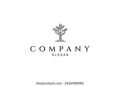 Abstract tree line art logo