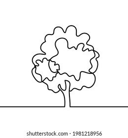 Abstract tree as line drawing on the white background. Vector