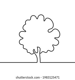 Abstract tree as line drawing on the white background. Vector