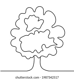 Abstract tree as line drawing on the white background. Vector