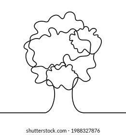 Abstract tree as line drawing on the white background. Vector