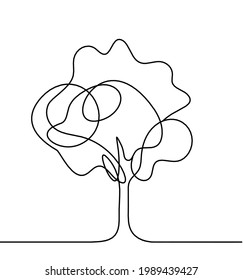 Abstract tree as line drawing on the white background. Vector