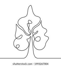 Abstract tree as line drawing on the white background. Vector