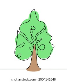Abstract tree as line drawing on the white background. Vector