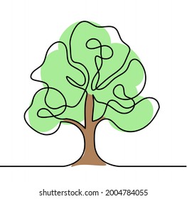 Abstract tree as line drawing on the white background. Vector