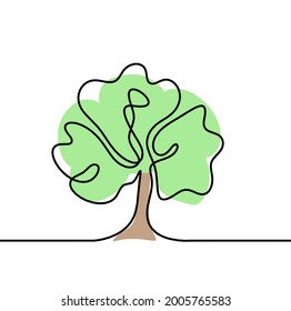 Abstract tree as line drawing on the white background. Vector