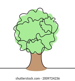 Abstract tree as line drawing on the white background. Vector